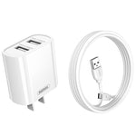 REMAX RP-U35 제인 시리즈 2.1A 듀얼 USB 포트 고속 충전기 세트, 8핀, 마이크로 USB, USB-C/Type-C