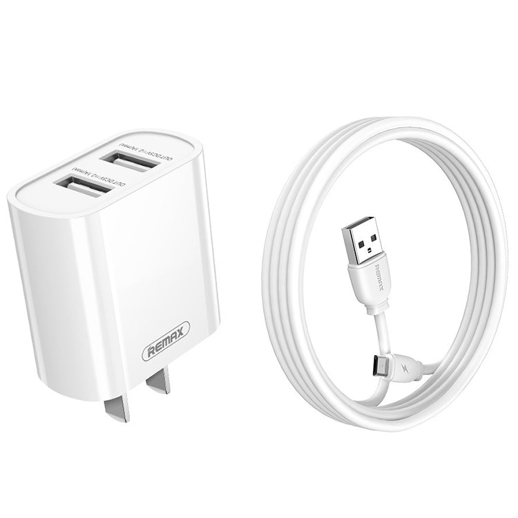 REMAX RP-U35 제인 시리즈 2.1A 듀얼 USB 포트 고속 충전기 세트, 8핀, 마이크로 USB, USB-C/Type-C