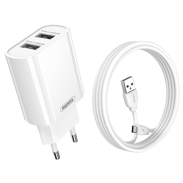 REMAX RP-U35 제인 시리즈 2.1A 듀얼 USB 포트 고속 충전기 세트, 8핀, 마이크로 USB, USB-C/Type-C