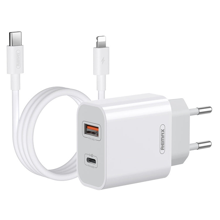 REMAX RP-U68 20W USB+USB-C/Type-C 듀얼 인터페이스 고속 충전기 세트, CN 플러그, EU 플러그, UK 플러그, US 플러그