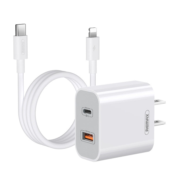 REMAX RP-U68 20W USB+USB-C/Type-C 듀얼 인터페이스 고속 충전기 세트, CN 플러그, EU 플러그, UK 플러그, US 플러그