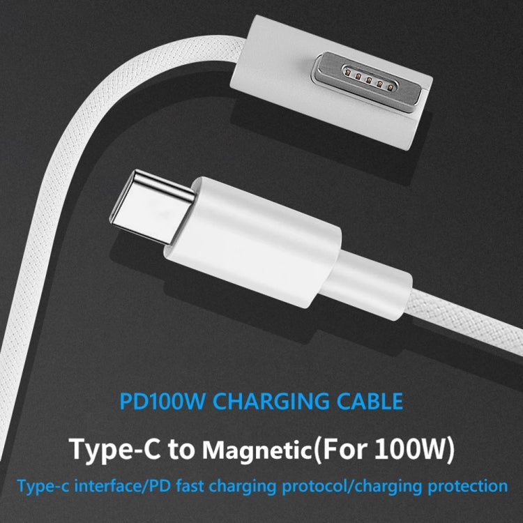 100W 5핀 MagSafe 1 (L자형) to USB-C / Type-C PD 충전 케이블, 케이블 길이: 1.8m, MagSafe 1 (L자형)