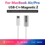 100W 5핀 MagSafe 1 (L자형) to USB-C / Type-C PD 충전 케이블, 케이블 길이: 1.8m, MagSafe 1 (L자형)