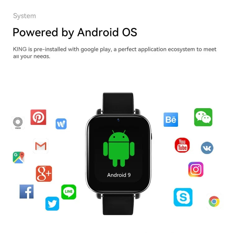 1.75인치 스크린 4G LTE 스마트워치, 안드로이드 9.1 OS, 2GB+16GB, 4GB+128GB