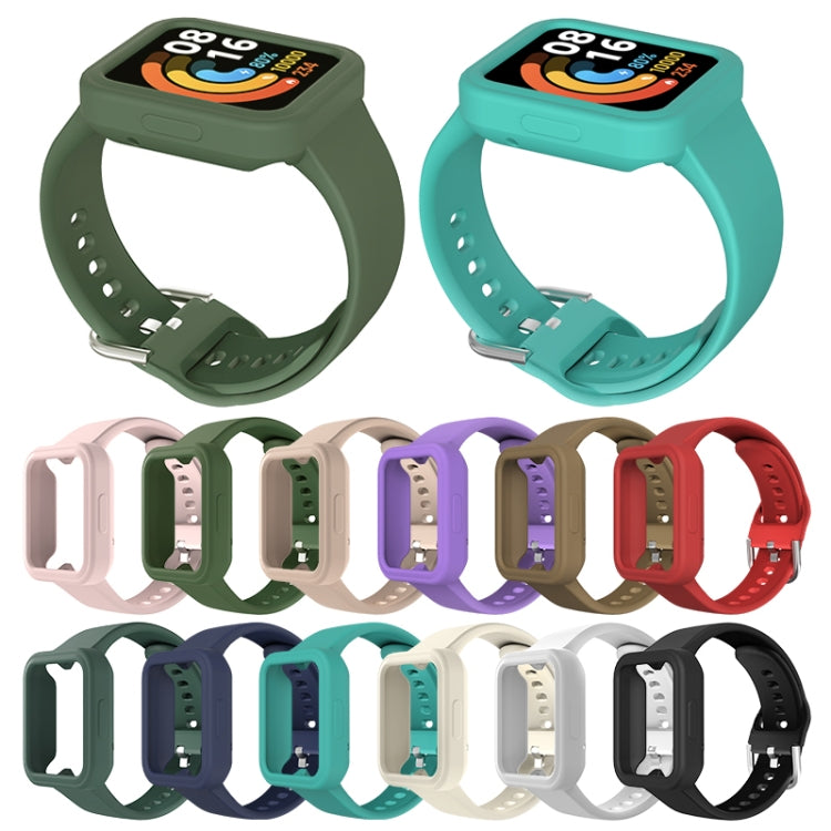 Solid Color Silicone Integrated Watch Band, For Xiaomi Redmi Watch / Watch Lite, For Xiaomi Redmi Watch 2 / Watch 2 Lite
