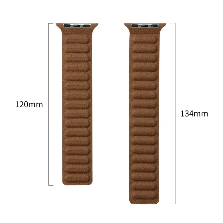 애플 워치 시리즈용 자석 투톤 루프 슬림 가죽 시계줄, 7 45mm / 6&SE&5&4 44mm / 3&2&1 42mm, 7 41mm / 6&SE&5&4 40mm / 3&2&1 38mm