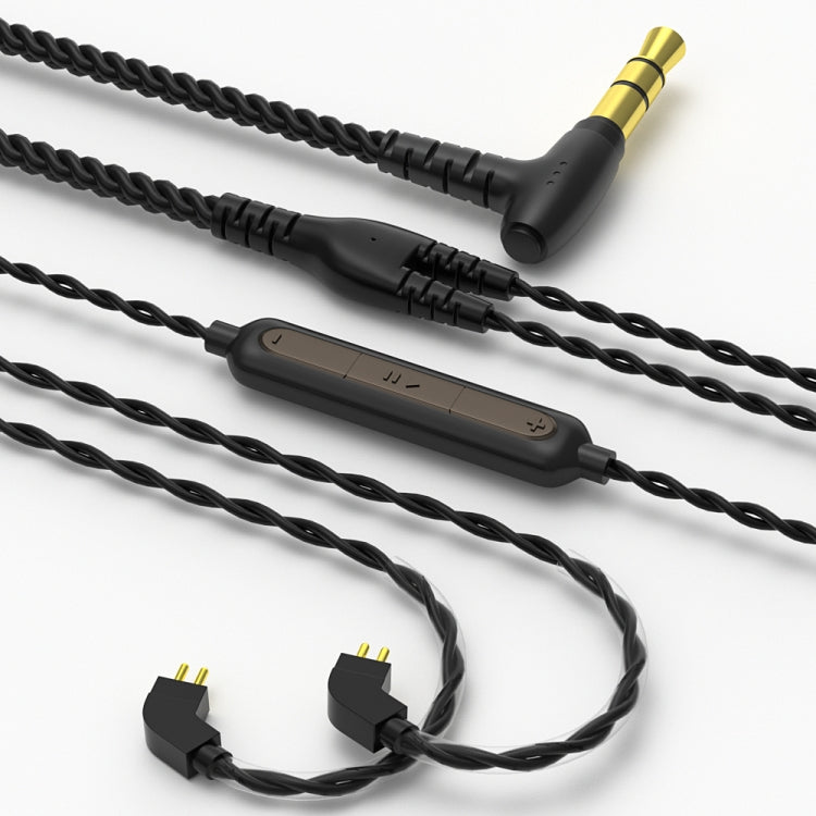 CVJ V2 1.25m 무산소동 오리지널 3.5mm 엘보 이어폰 케이블, 0.75mm 마이크 없음, 0.78mm 마이크 없음, 0.75mm 마이크 포함, 0.78mm 마이크 포함