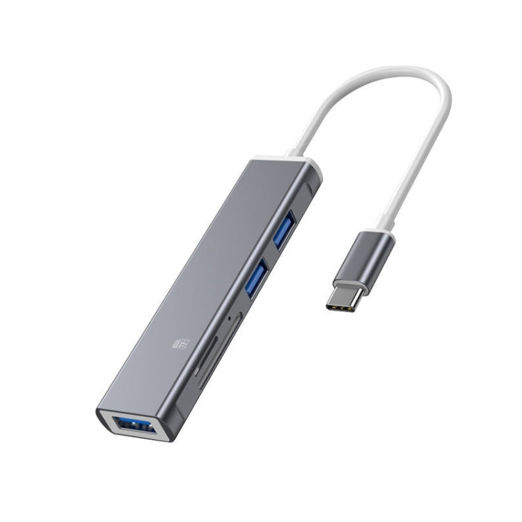 아이폰용 도킹 스테이션 TF/SD 카드 리더기, Type-C 포트, USB 포트, 5 in 1 8 (그레이), 5 in 1 8 (실버)