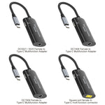 + Type-C + USB 암컷- Type-C 다기능 어댑터, DC5521 / 5525, DC7406, DC7909, 사각 포트