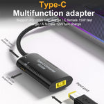 + Type-C + USB 암컷- Type-C 다기능 어댑터, DC5521 / 5525, DC7406, DC7909, 사각 포트