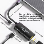 + Type-C + USB 암컷- Type-C 다기능 어댑터, DC5521 / 5525, DC7406, DC7909, 사각 포트