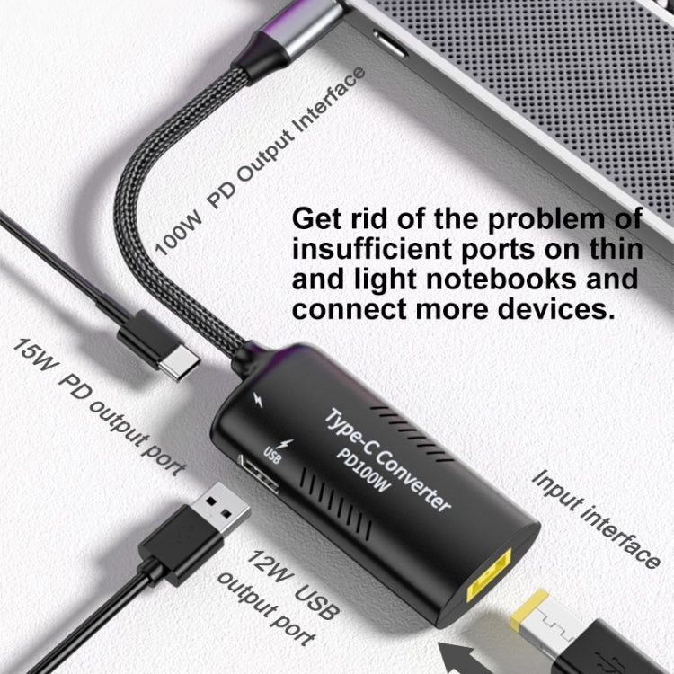 + Type-C + USB 암컷- Type-C 다기능 어댑터, DC5521 / 5525, DC7406, DC7909, 사각 포트