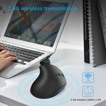 X10 2.4G 무선 충전식 수직 인체공학 게이밍 마우스, X10 충전식 (블랙), X10 충전식 (그레이)