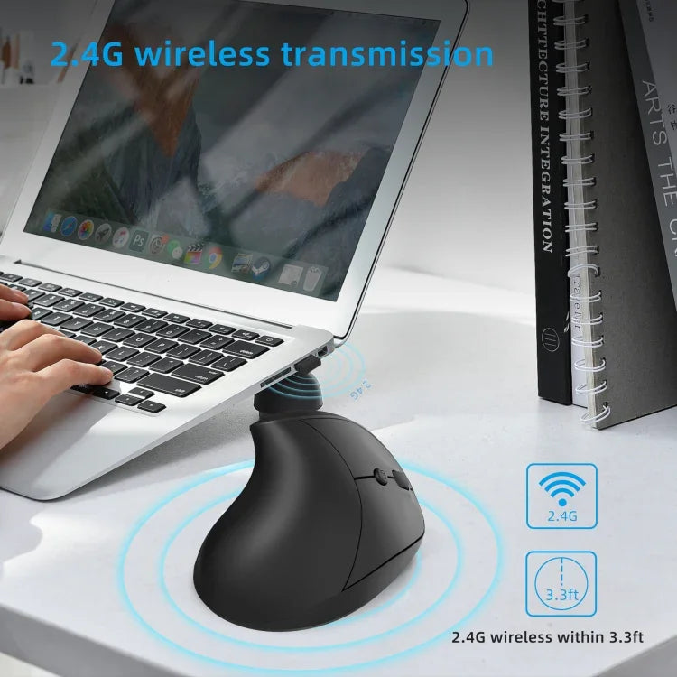 X10 2.4G 무선 충전식 수직 인체공학 게이밍 마우스, X10 충전식 (블랙), X10 충전식 (그레이)