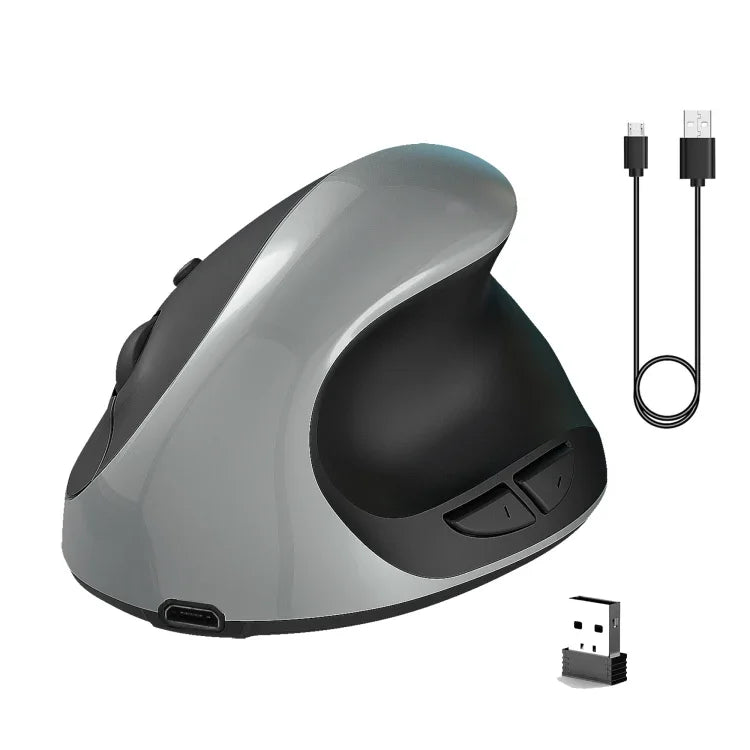 X10 2.4G 무선 충전식 수직 인체공학 게이밍 마우스, X10 충전식 (블랙), X10 충전식 (그레이)