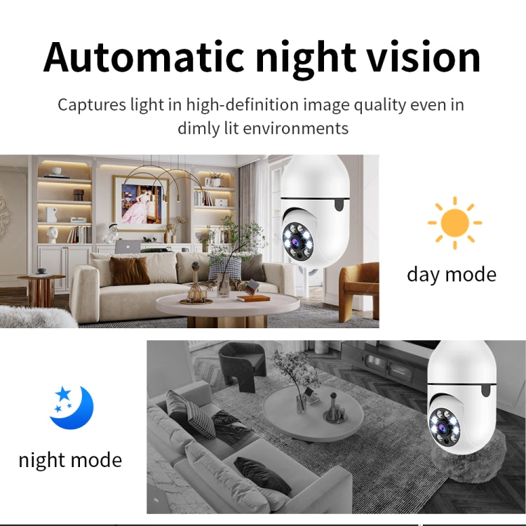 A6 2MP HD 전구형 WiFi 카메라, 모션 감지/양방향 오디오/야간 투시/TF 카드 지원, 32G 메모리 카드 포함