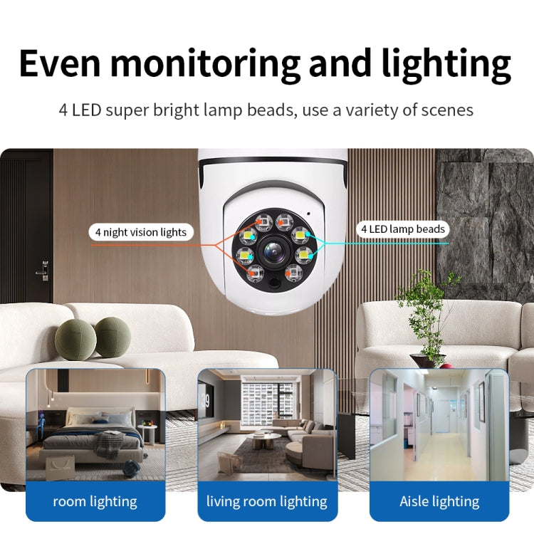 A6 2MP HD 전구형 WiFi 카메라, 모션 감지/양방향 오디오/야간 투시/TF 카드 지원, 32G 메모리 카드 포함