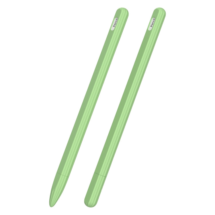 3-in-1 줄무늬 액체 실리콘 스타일러스 케이스와 두 개의 팁 캡, Apple Pencil 1용, Apple Pencil 2용