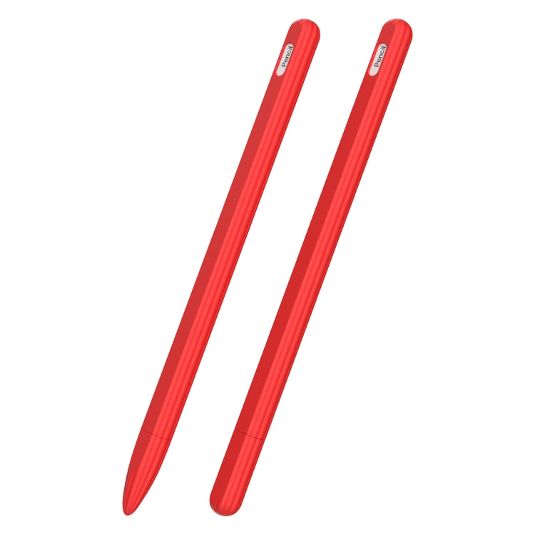3-in-1 줄무늬 액체 실리콘 스타일러스 케이스와 두 개의 팁 캡, Apple Pencil 1용, Apple Pencil 2용