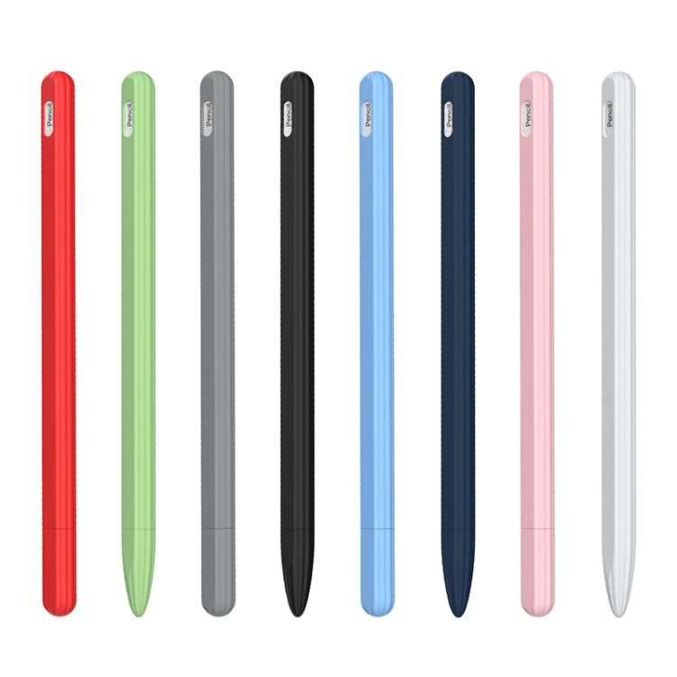 3-in-1 줄무늬 액체 실리콘 스타일러스 케이스와 두 개의 팁 캡, Apple Pencil 1용, Apple Pencil 2용