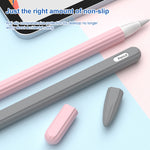 3-in-1 줄무늬 액체 실리콘 스타일러스 케이스와 두 개의 팁 캡, Apple Pencil 1용, Apple Pencil 2용