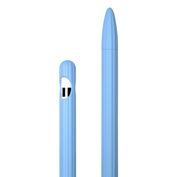 3-in-1 줄무늬 액체 실리콘 스타일러스 케이스와 두 개의 팁 캡, Apple Pencil 1용, Apple Pencil 2용