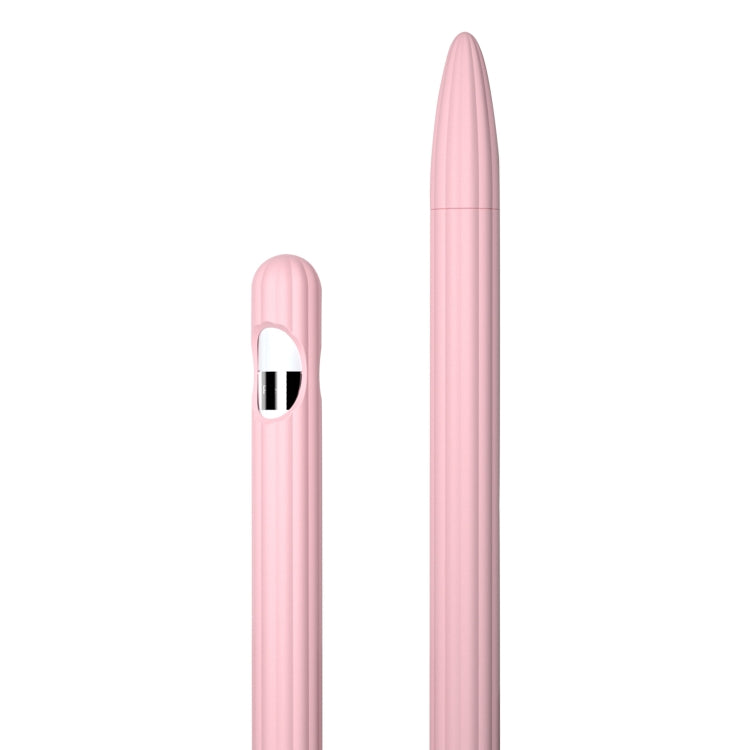 3-in-1 줄무늬 액체 실리콘 스타일러스 케이스와 두 개의 팁 캡, Apple Pencil 1용, Apple Pencil 2용