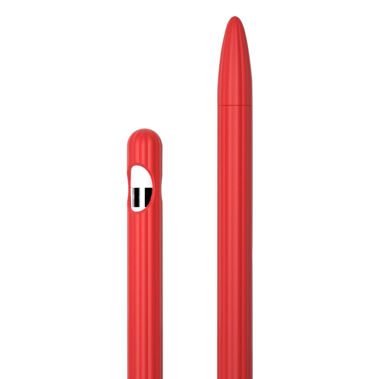 3-in-1 줄무늬 액체 실리콘 스타일러스 케이스와 두 개의 팁 캡, Apple Pencil 1용, Apple Pencil 2용