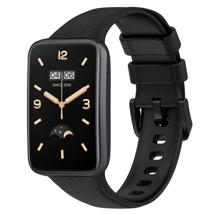 Litchi Texture Leather Watch Band, For Xiaomi Mi Band 7 Pro