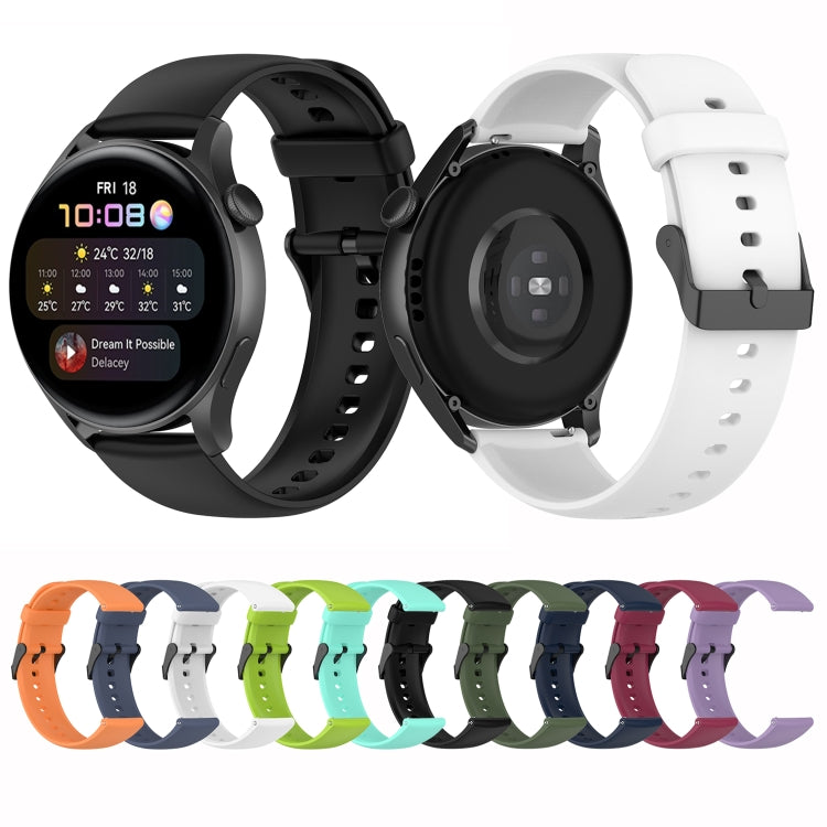 Solid Color Soft Silicone Watch Band, For Huawei Watch3 Pro New