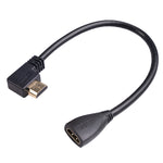 HDL-03 30cm HDMI 수컷 엘보우-암컷 어댑터 케이블, 왼쪽 각도, 90도, 270도