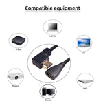 HDL-03 30cm HDMI 수컷 엘보우-암컷 어댑터 케이블, 왼쪽 각도, 90도, 270도
