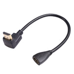 HDL-03 30cm HDMI 수컷 엘보우-암컷 어댑터 케이블, 왼쪽 각도, 90도, 270도