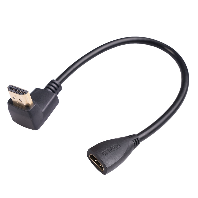 HDL-03 30cm HDMI 수컷 엘보우-암컷 어댑터 케이블, 왼쪽 각도, 90도, 270도
