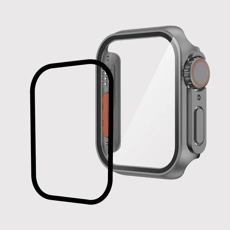 Apple Watch 시리즈 9 / 8 / 7 45mm용 분리형 버튼이 있는 필름 PC 시계 케이스, Apple Watch 시리즈 9 / 8 / 7 45mm용
