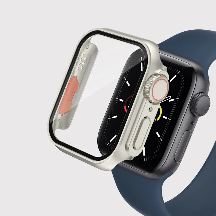 Apple Watch 시리즈 9 / 8 / 7 45mm용 분리형 버튼이 있는 필름 PC 시계 케이스, Apple Watch 시리즈 9 / 8 / 7 45mm용