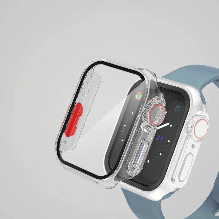 Apple Watch 시리즈 9 / 8 / 7 45mm용 분리형 버튼이 있는 필름 PC 시계 케이스, Apple Watch 시리즈 9 / 8 / 7 45mm용