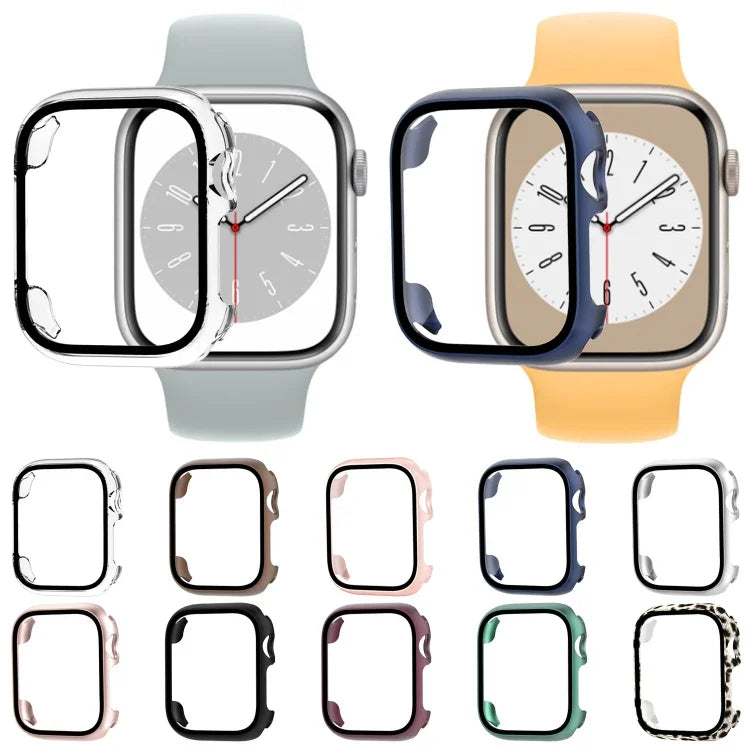 Tempered Glass Film PC Watch Case, For Apple Watch Series 9 / 8 / 7 41mm, For Apple Watch Series 9 / 8 / 7 45mm