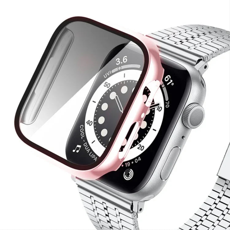 강화유리 필름 도금 PC 시계 케이스, Apple Watch Series 9 / 8 & 7 45mm용, Apple Watch Series 9 / 8 & 7 41mm용