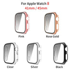 강화유리 필름 도금 PC 시계 케이스, Apple Watch Series 9 / 8 & 7 45mm용, Apple Watch Series 9 / 8 & 7 41mm용