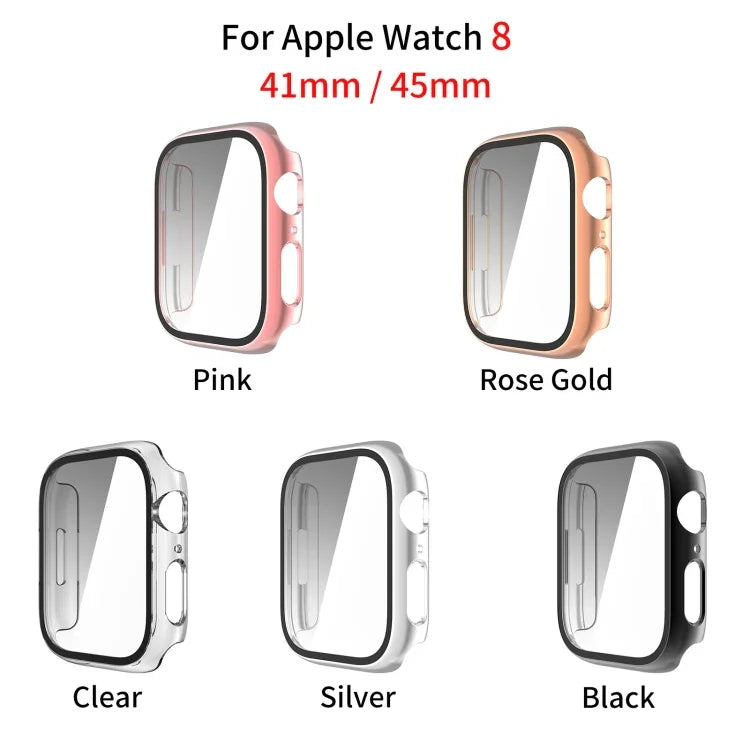 강화유리 필름 도금 PC 시계 케이스, Apple Watch Series 9 / 8 & 7 45mm용, Apple Watch Series 9 / 8 & 7 41mm용
