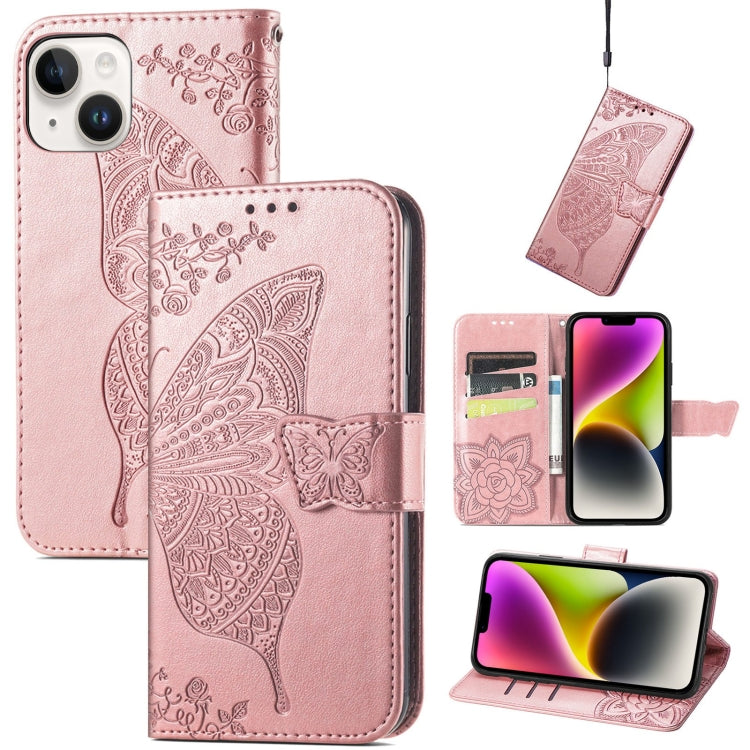 Butterfly Embossing Leather Case, For iPhone 14 Pro Max, For iPhone 14 Pro, For iPhone 14, For iPhone 14 Plus