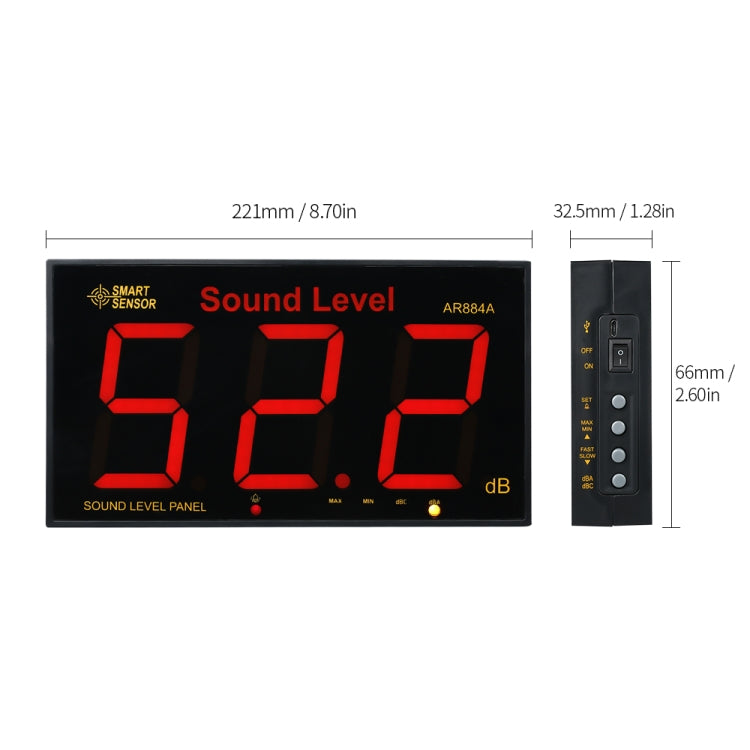 SmartSensor AR884A 스마트 벽걸이 소음 측정기