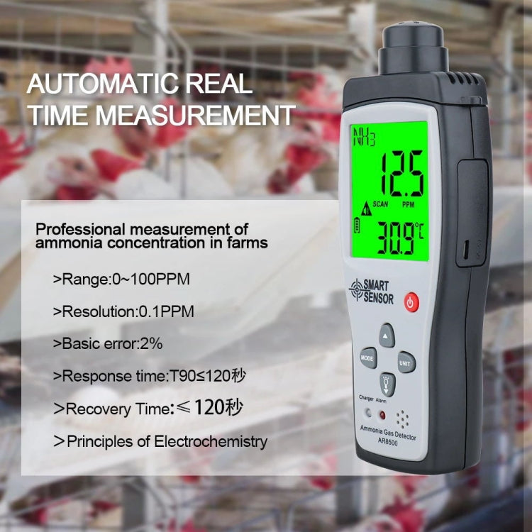 SmartSensor AR8500 휴대용 암모니아 가스 NH3 검출기 미터, AR8500