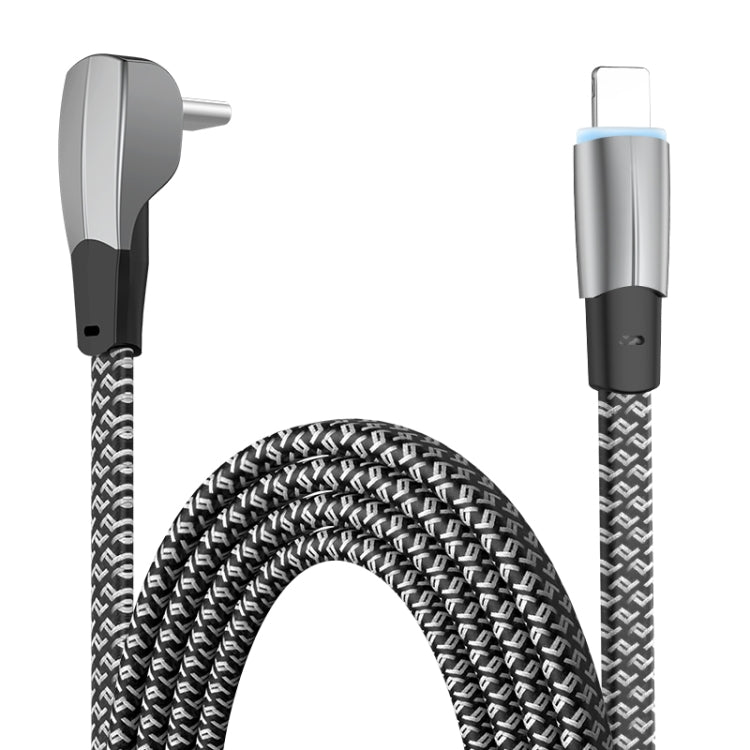 3A USB-C/Type-C to 8 핀 엘보우 고속 충전 데이터 케이블, 3A Type-C to 8 핀 1.2m, 3A Type-C to 8 핀 2m