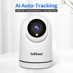 SriHome SH042 2.0MP 1080P HD AI WiFi 팬틸트 감시 카메라, SH042