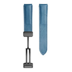 삼성 갤럭시 워치5 40mm / 44mm용 플레인 위브 진짜 가죽 시계 밴드, 블랙 버클, 실버 버클