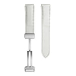 삼성 갤럭시 워치5 40mm / 44mm용 플레인 위브 진짜 가죽 시계 밴드, 블랙 버클, 실버 버클