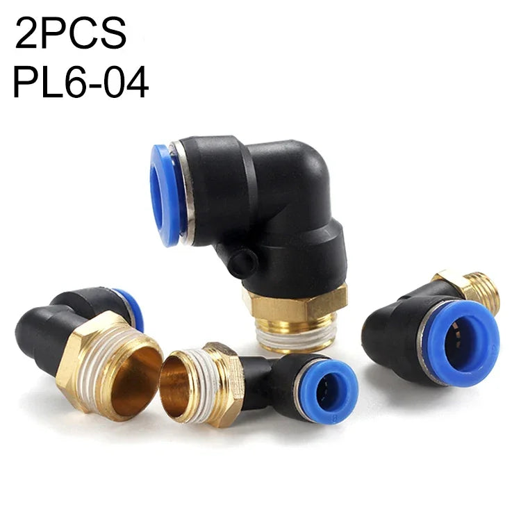 PL6-04 LAIZE 2개입 수나사 엘보우 공압 퀵 피팅 커넥터, PL4-01 (10개), PL4-02 (10개), PL4-M5 (10개), PL6-01 (10개), PL6-02 (10개), PL6-03 (10개), PL6-04 (2개), PL6-M5 (10개), PL8-01 (10개), PL8-02 (10개), PL8-03 (10개)
