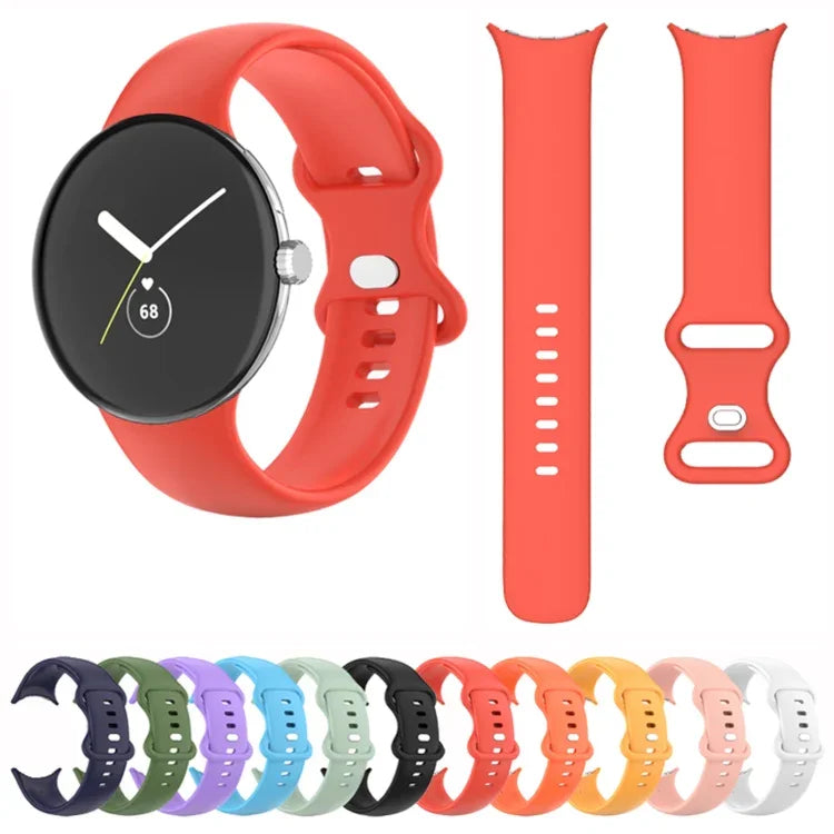 Google Pixel Watch 4 / 3 / 2 / 1 41mm 단색 실리콘 시계줄, 남성용, 여성용